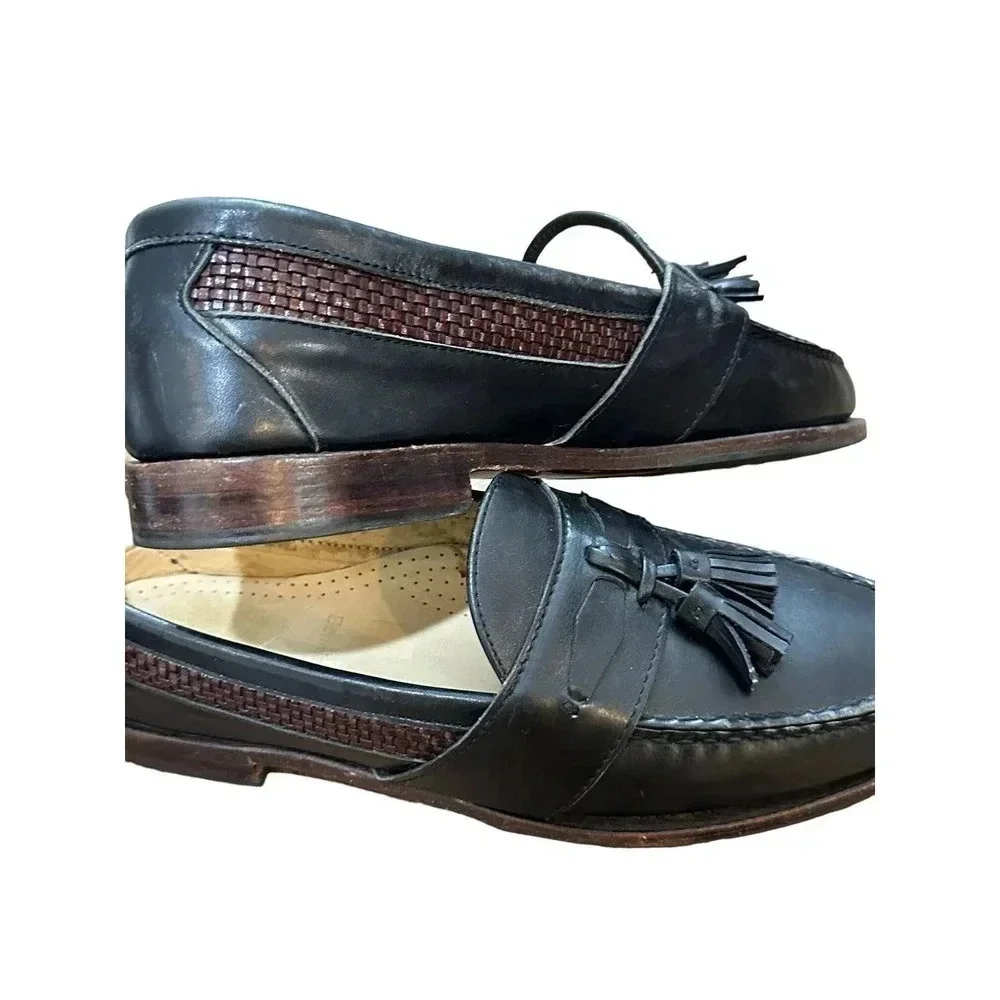 Allen Edmonds Maxfield Goodyear men’s Black Leather Tassel Loafers Size 11 D